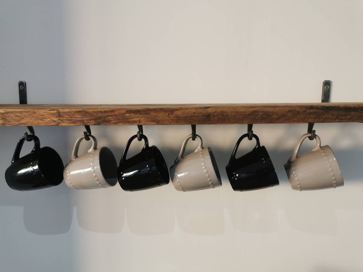 Cup Hooks & Pan Hooks | Industrial Hanging Hooks | Raw Steel Wall Hooks | Handmade UK Storage Hardware