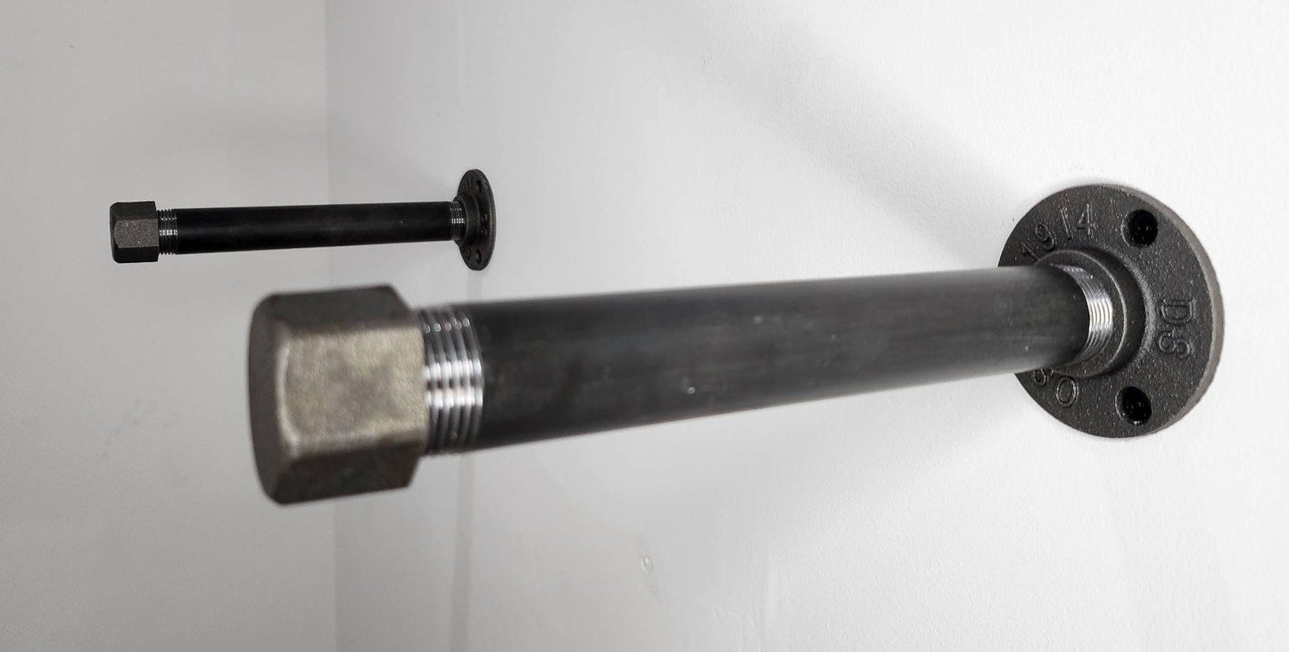 Industrial Pipe Shelving Brackets | Raw Steel Pipe Shelf Brackets | Handmade Wall Shelf Support | UK Made Industrial Storage