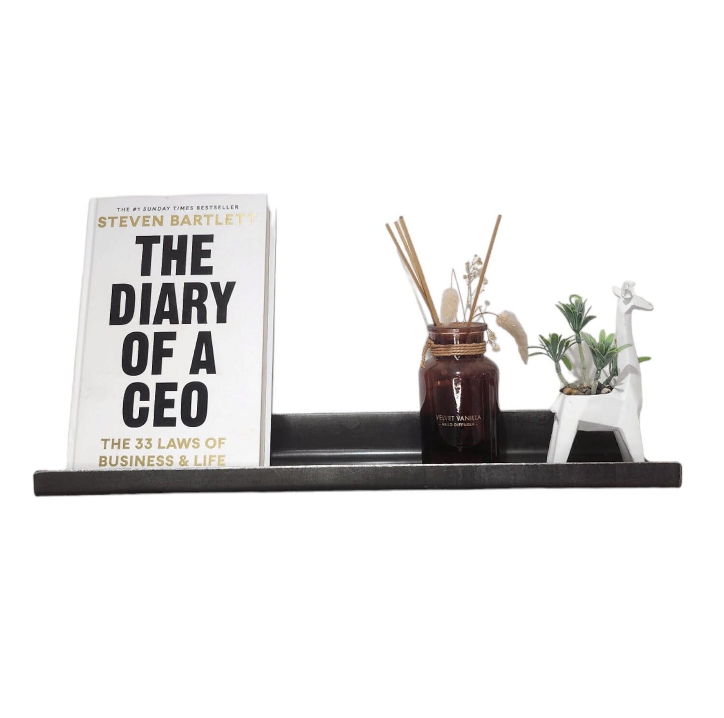 Modern Floating Steel Shelf – Raw Steel Minimalist Wall Shelf – Industrial Metal Display Shelf – UK Made – Free UK Delivery