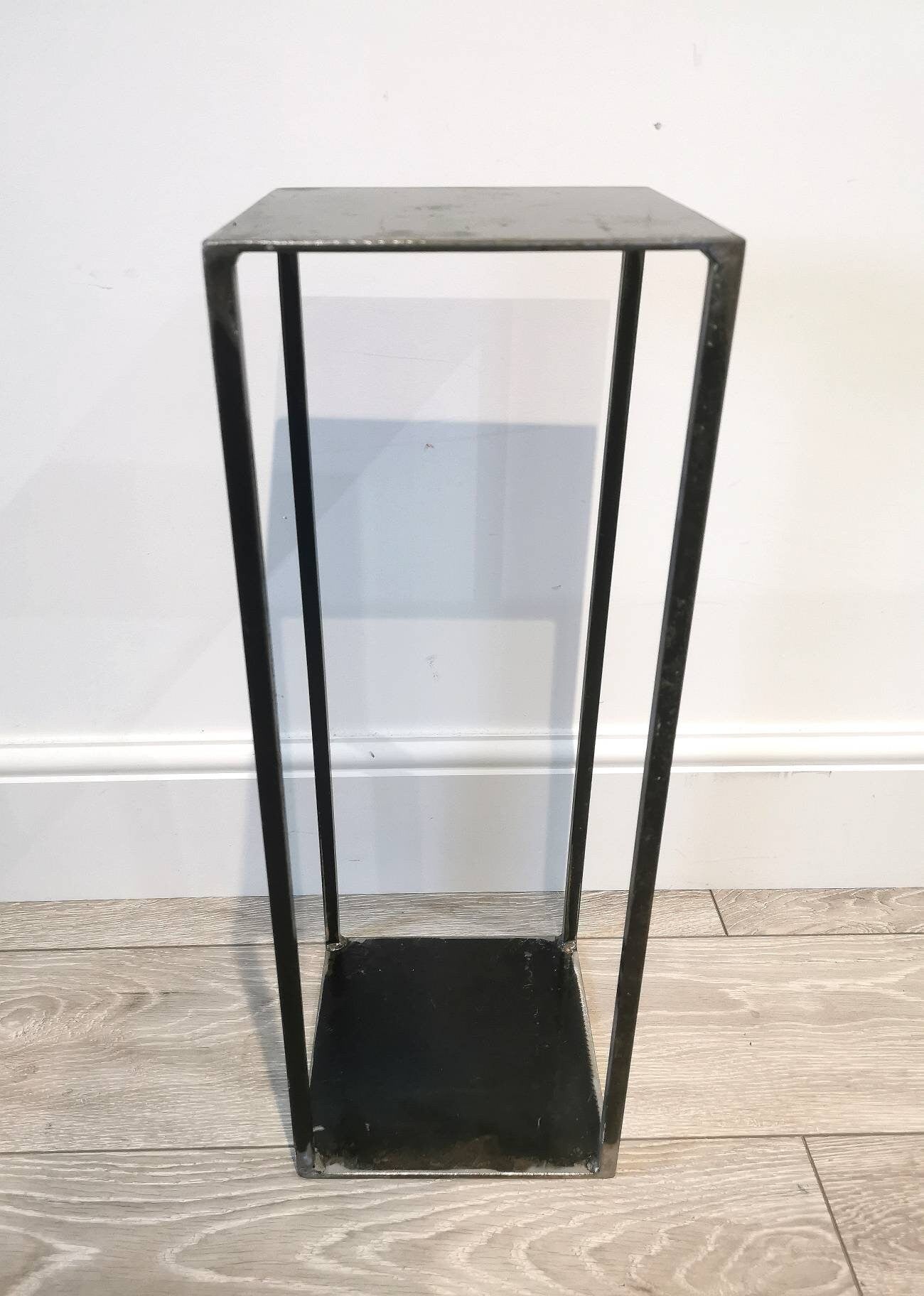 Tall Industrial Metal Plant Stand - Side Table - Pedestal Wedding Centrepiece - Flower Stand - Raw Steel Rustic Wedding Stand