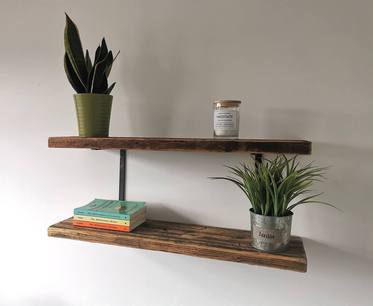 Double Shelf Bracket | Heavy Duty Industrial Shelving Support | Handmade Steel Wall Bracket | UK Made Storage Hardware