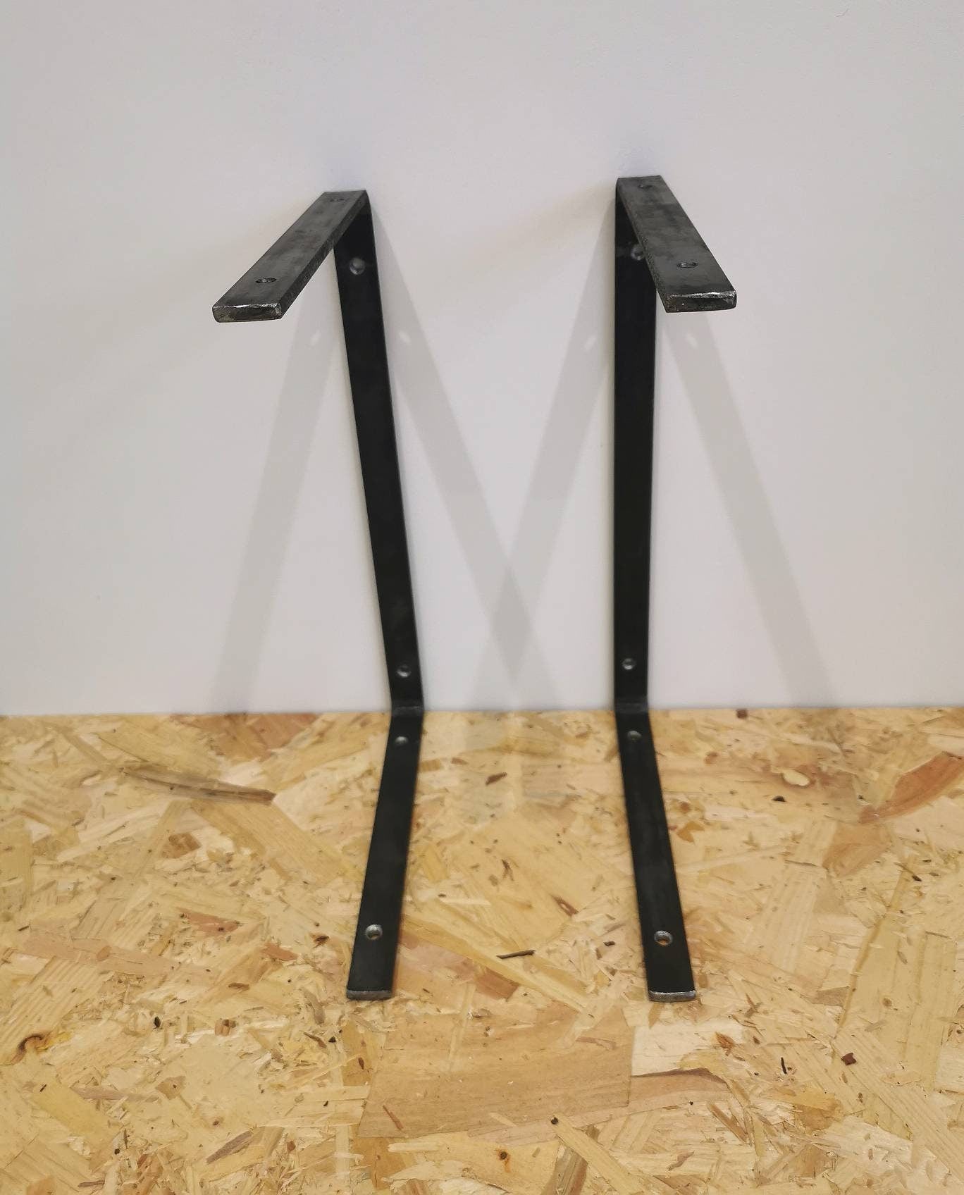 Double Shelf Bracket | Heavy Duty Industrial Shelving Support | Handmade Steel Wall Bracket | UK Made Storage Hardware