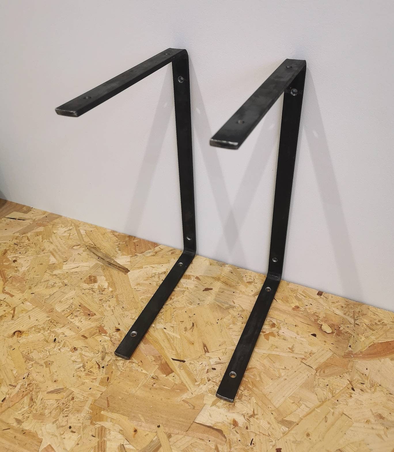 Double Shelf Bracket | Heavy Duty Industrial Shelving Support | Handmade Steel Wall Bracket | UK Made Storage Hardware