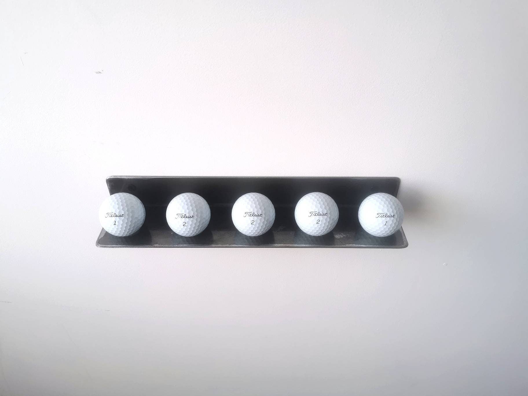 Golf Ball Display Shelf | Hole-in-One Golf Ball Holder | Industrial Metal Shelf | Golfers Gift | UK Made Sports Display