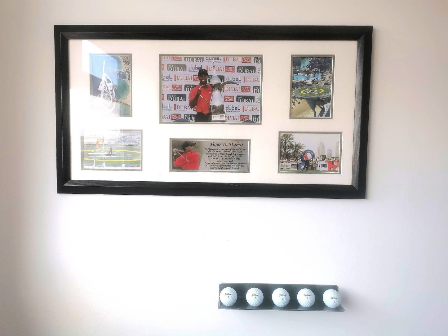 Golf Ball Display Shelf | Hole-in-One Golf Ball Holder | Industrial Metal Shelf | Golfers Gift | UK Made Sports Display
