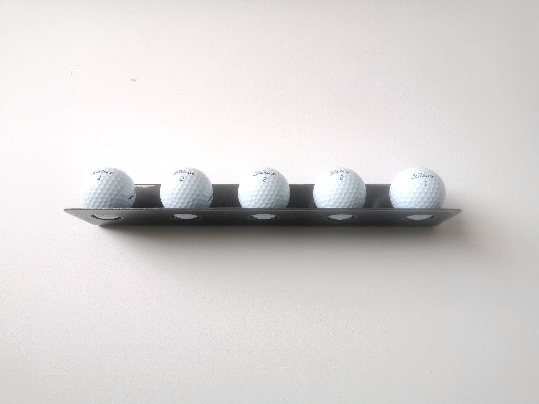 Golf Ball Display Shelf | Hole-in-One Golf Ball Holder | Industrial Metal Shelf | Golfers Gift | UK Made Sports Display