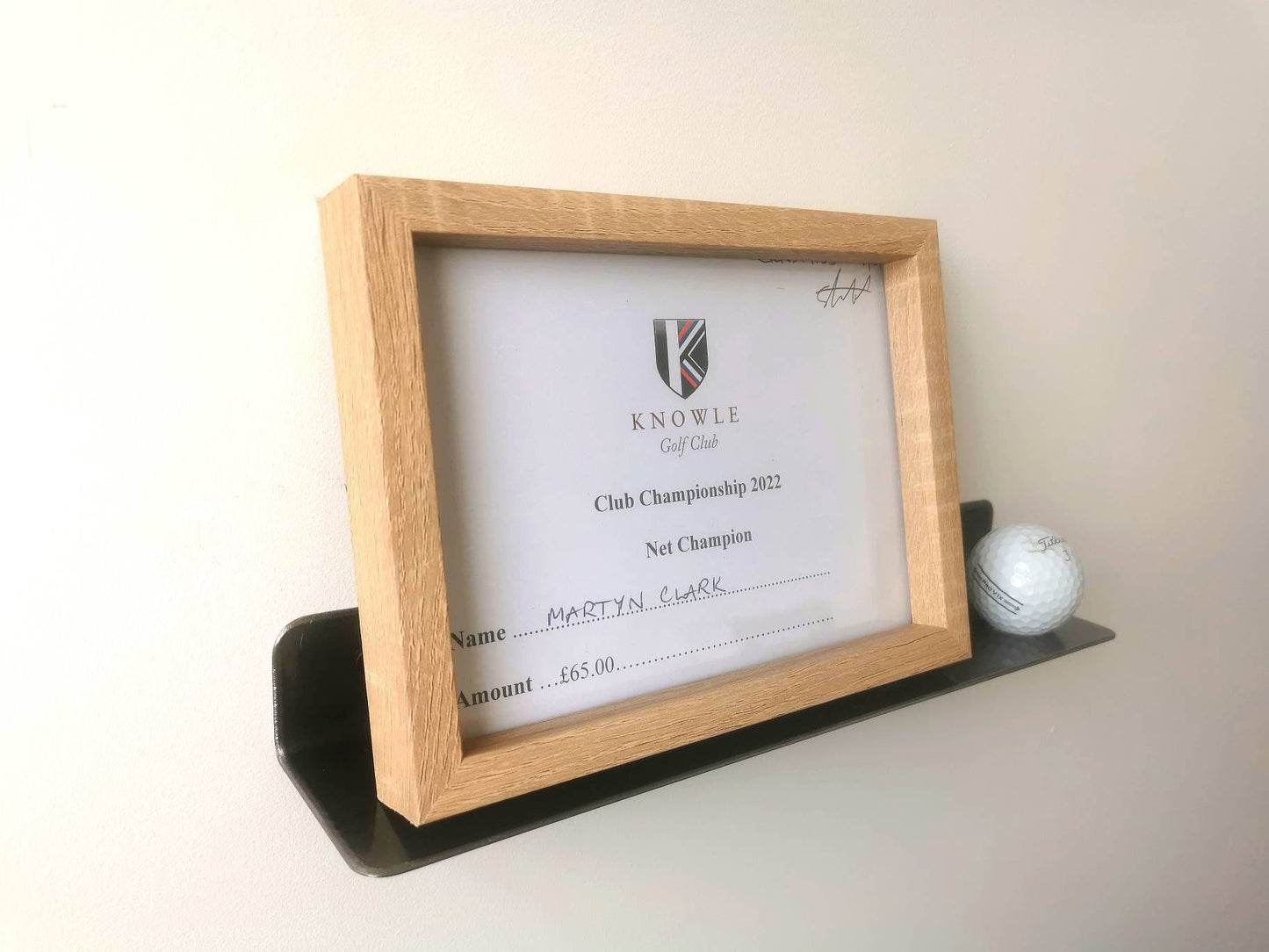 Golf Ball Display Shelf | Hole-in-One Golf Ball Holder | Industrial Metal Sports Decor | Handmade UK Golfer Gift