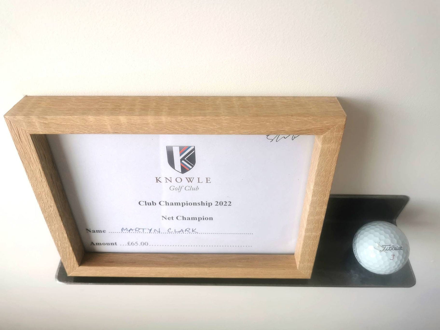 Golf Ball Display Shelf | Hole-in-One Golf Ball Holder | Industrial Metal Sports Decor | Handmade UK Golfer Gift