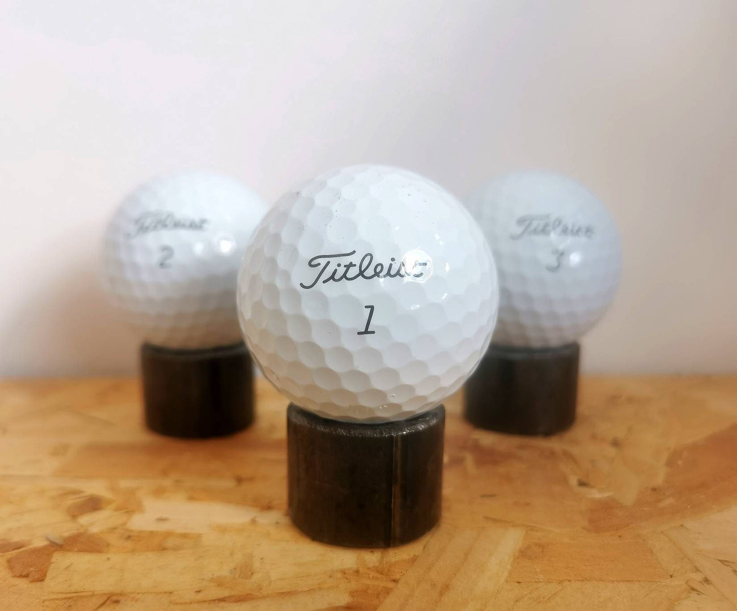 Golf Ball Display Stand | Metal Golf Ball Holder | Industrial Steel Sports Display | Handmade UK Gift for Golfers