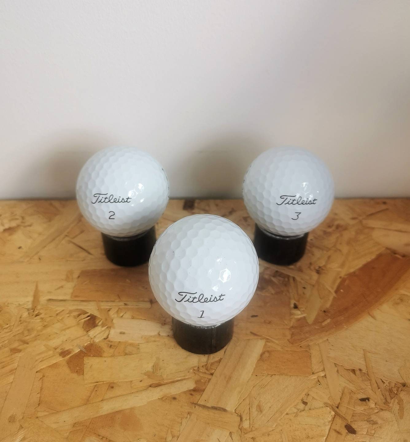 Golf Ball Display Stand | Metal Golf Ball Holder | Industrial Steel Sports Display | Handmade UK Gift for Golfers