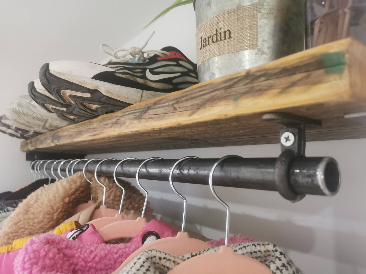 Heavy Duty Industrial Clothes Rail | Handmade Wardrobe Hanging Rail | Minimalist Steel Rail for Clothing Storage | UK Made
