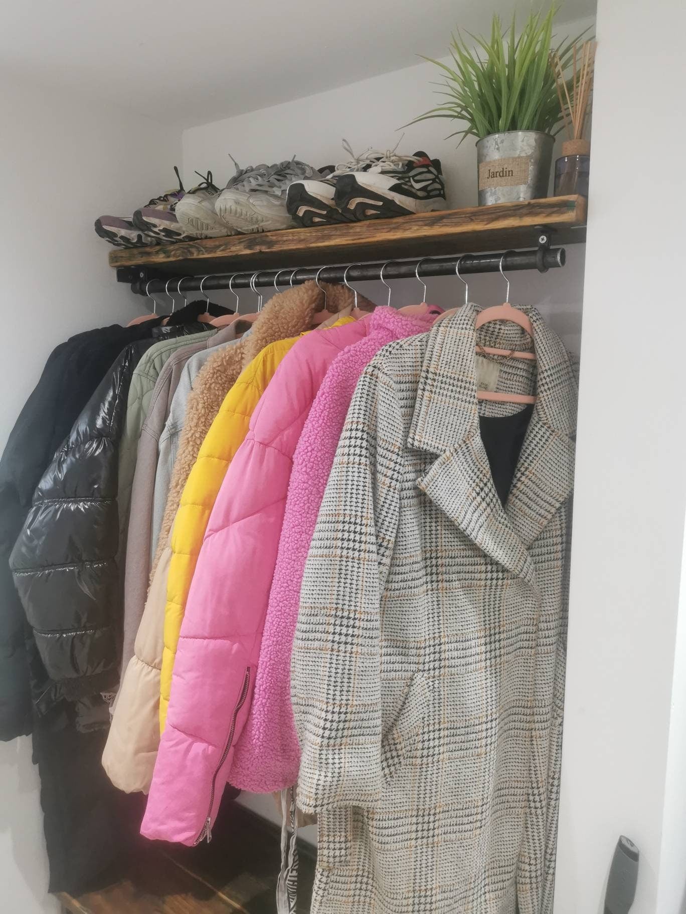 Heavy Duty Industrial Clothes Rail | Handmade Wardrobe Hanging Rail | Minimalist Steel Rail for Clothing Storage | UK Made