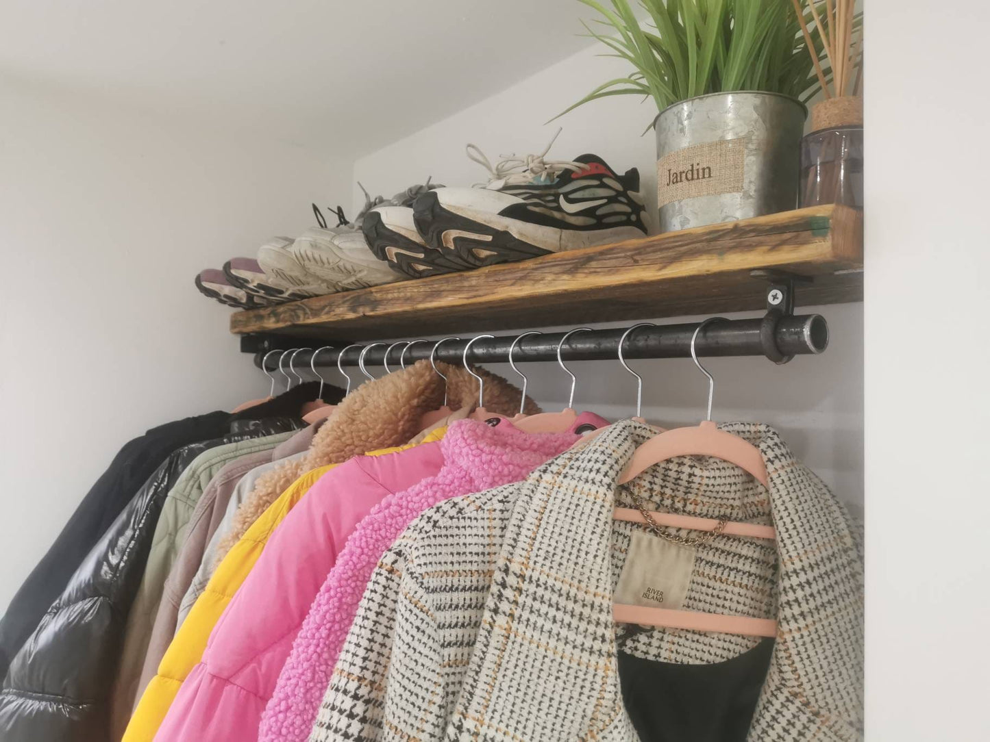 Heavy Duty Industrial Clothes Rail | Handmade Wardrobe Hanging Rail | Minimalist Steel Rail for Clothing Storage | UK Made