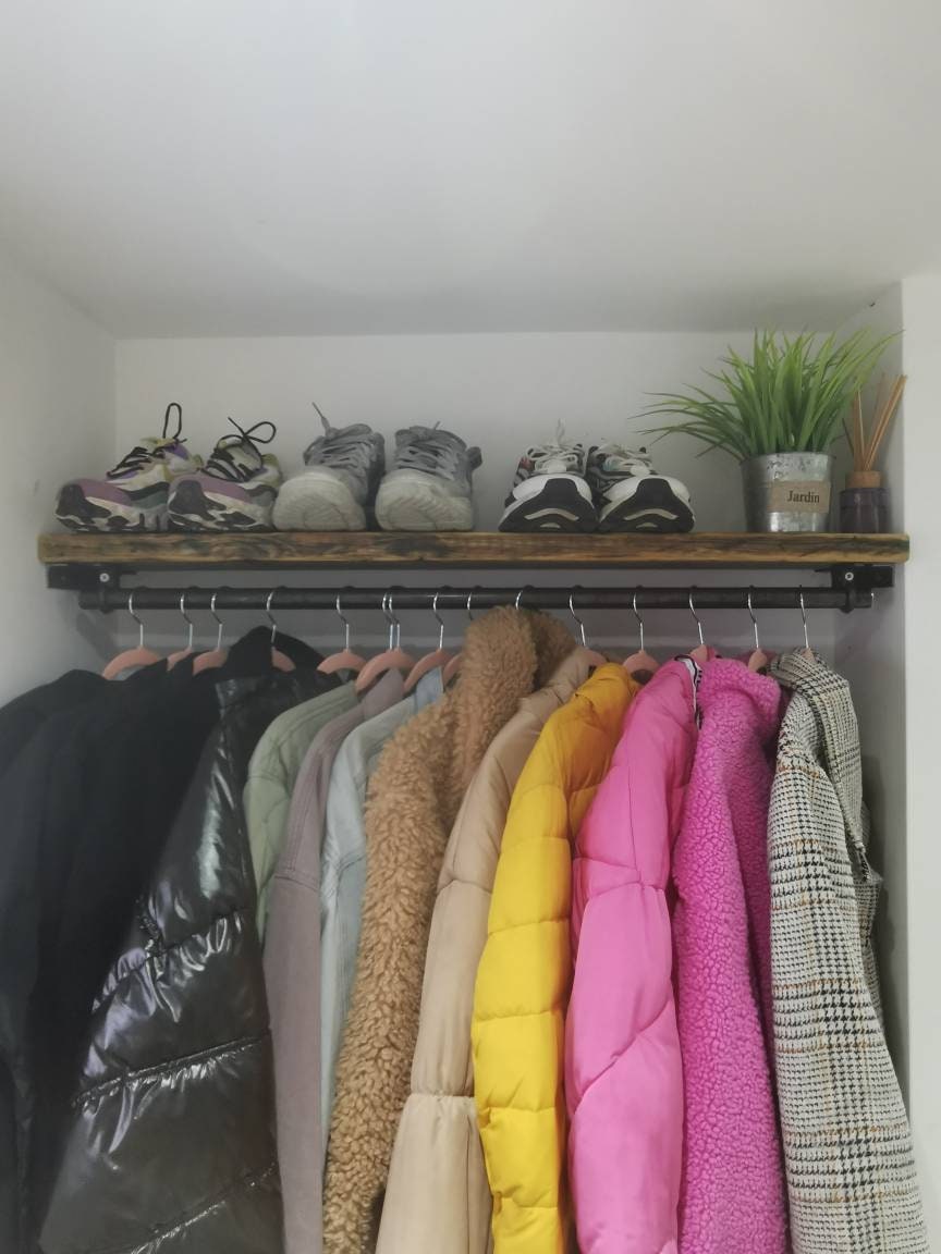 Heavy Duty Industrial Clothes Rail | Handmade Wardrobe Hanging Rail | Minimalist Steel Rail for Clothing Storage | UK Made