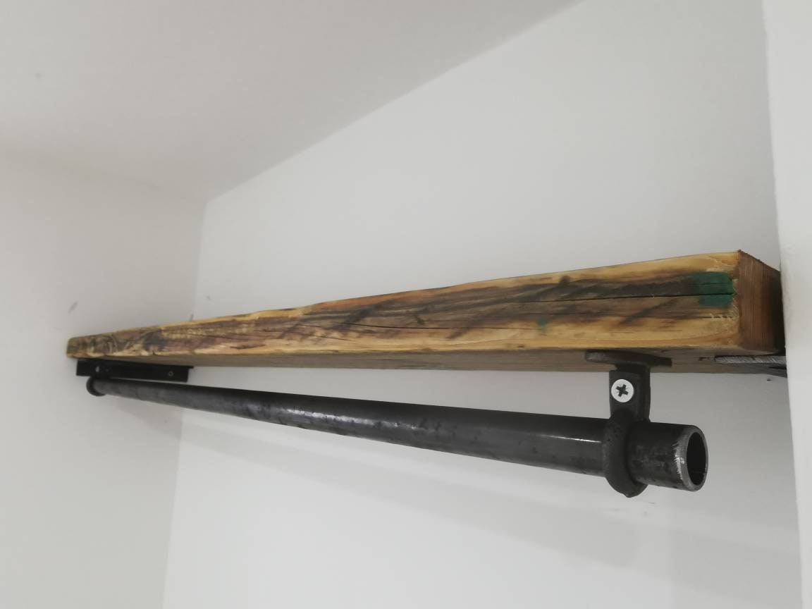 Heavy Duty Industrial Clothes Rail | Handmade Wardrobe Hanging Rail | Minimalist Steel Rail for Clothing Storage | UK Made