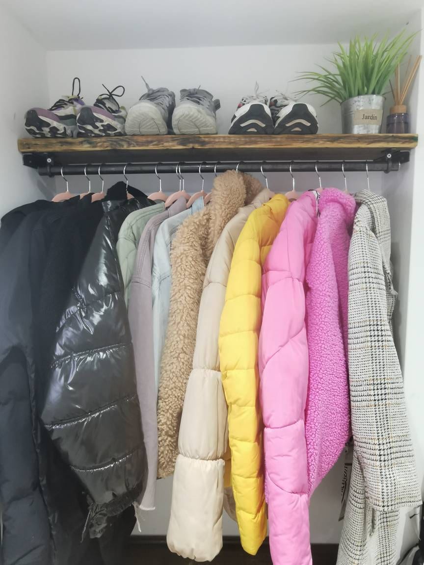 Heavy Duty Industrial Clothes Rail | Handmade Wardrobe Hanging Rail | Minimalist Steel Rail for Clothing Storage | UK Made