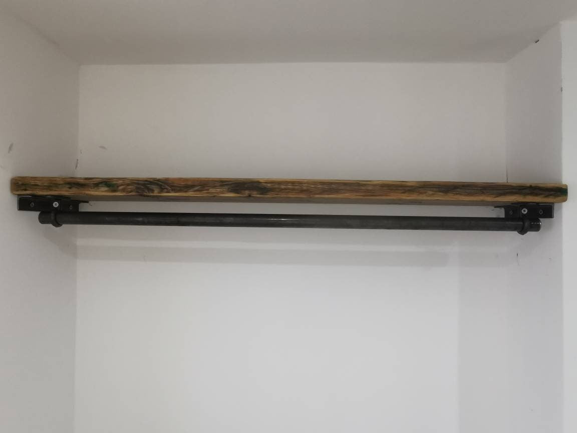 Heavy Duty Industrial Clothes Rail | Handmade Wardrobe Hanging Rail | Minimalist Steel Rail for Clothing Storage | UK Made