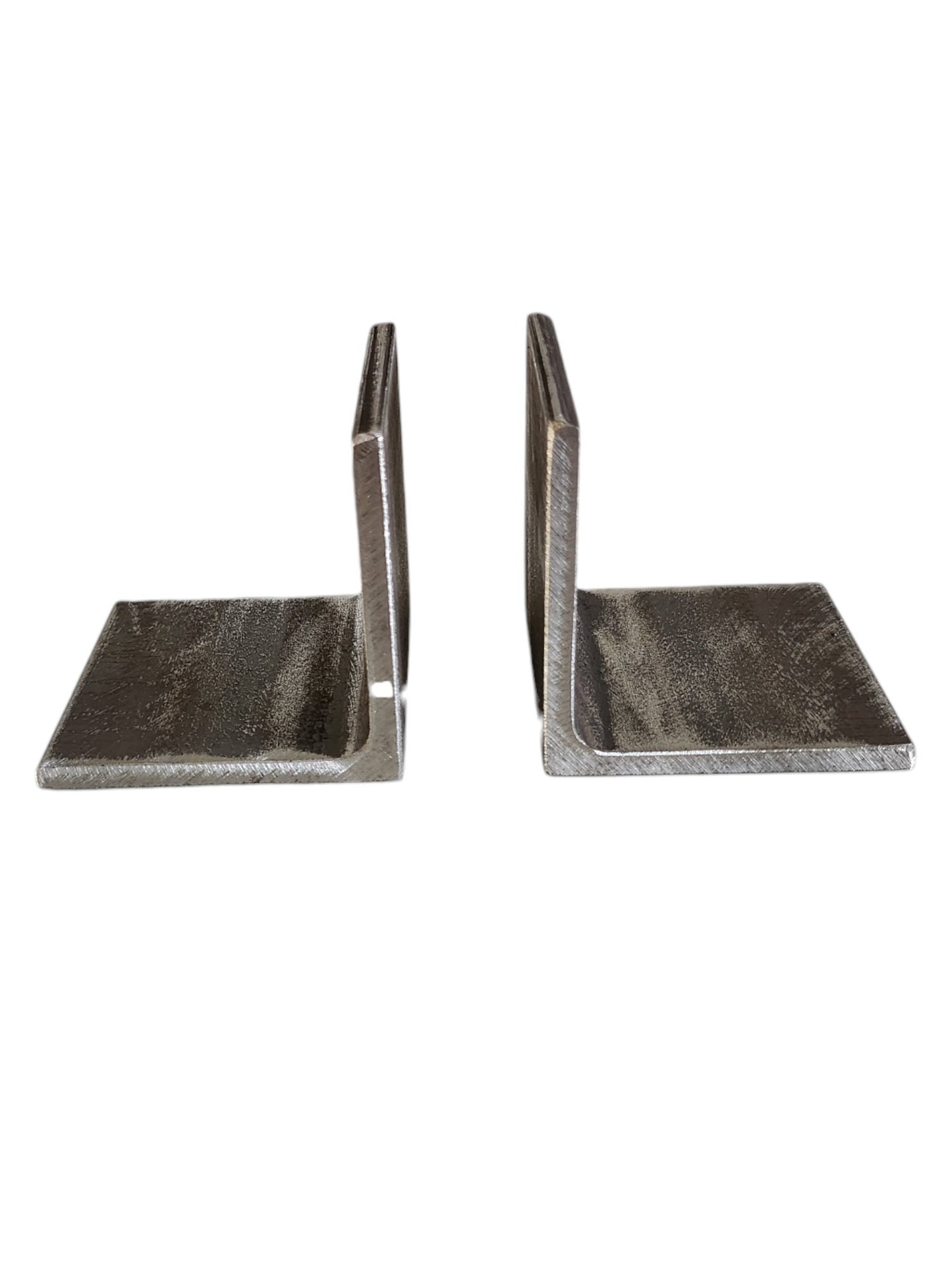 Industrial Bookends – Metal Bookends Angle Iron – Raw Steel Book Holders – Handmade UK – Free UK Delivery