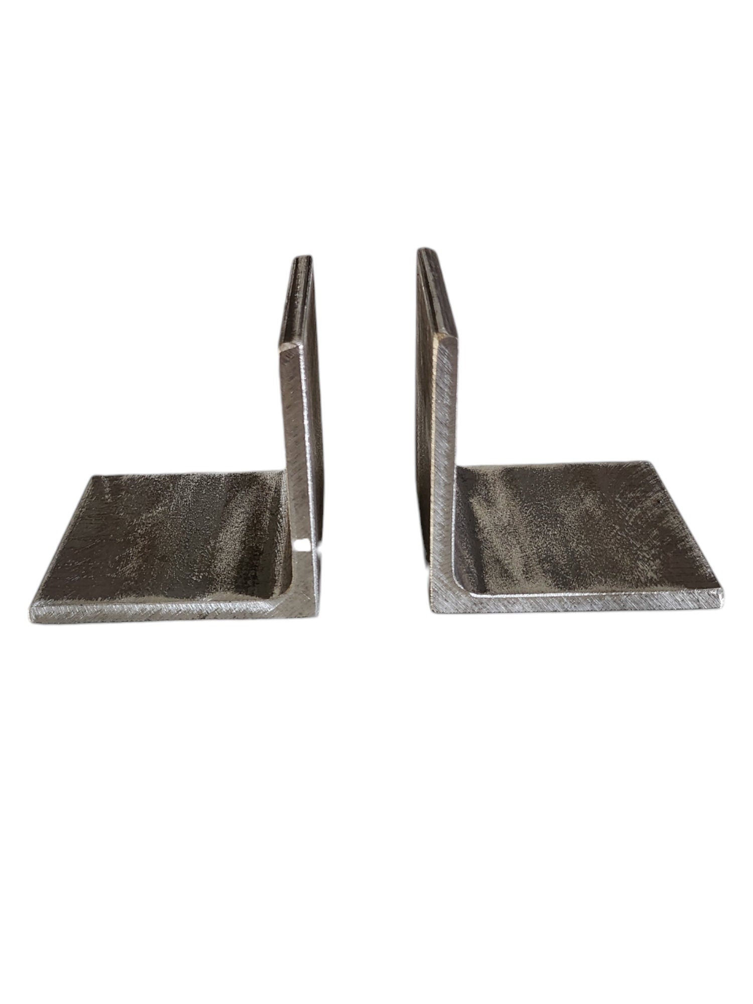 Industrial Bookends – Metal Bookends Angle Iron – Raw Steel Book Holders – Handmade UK – Free UK Delivery