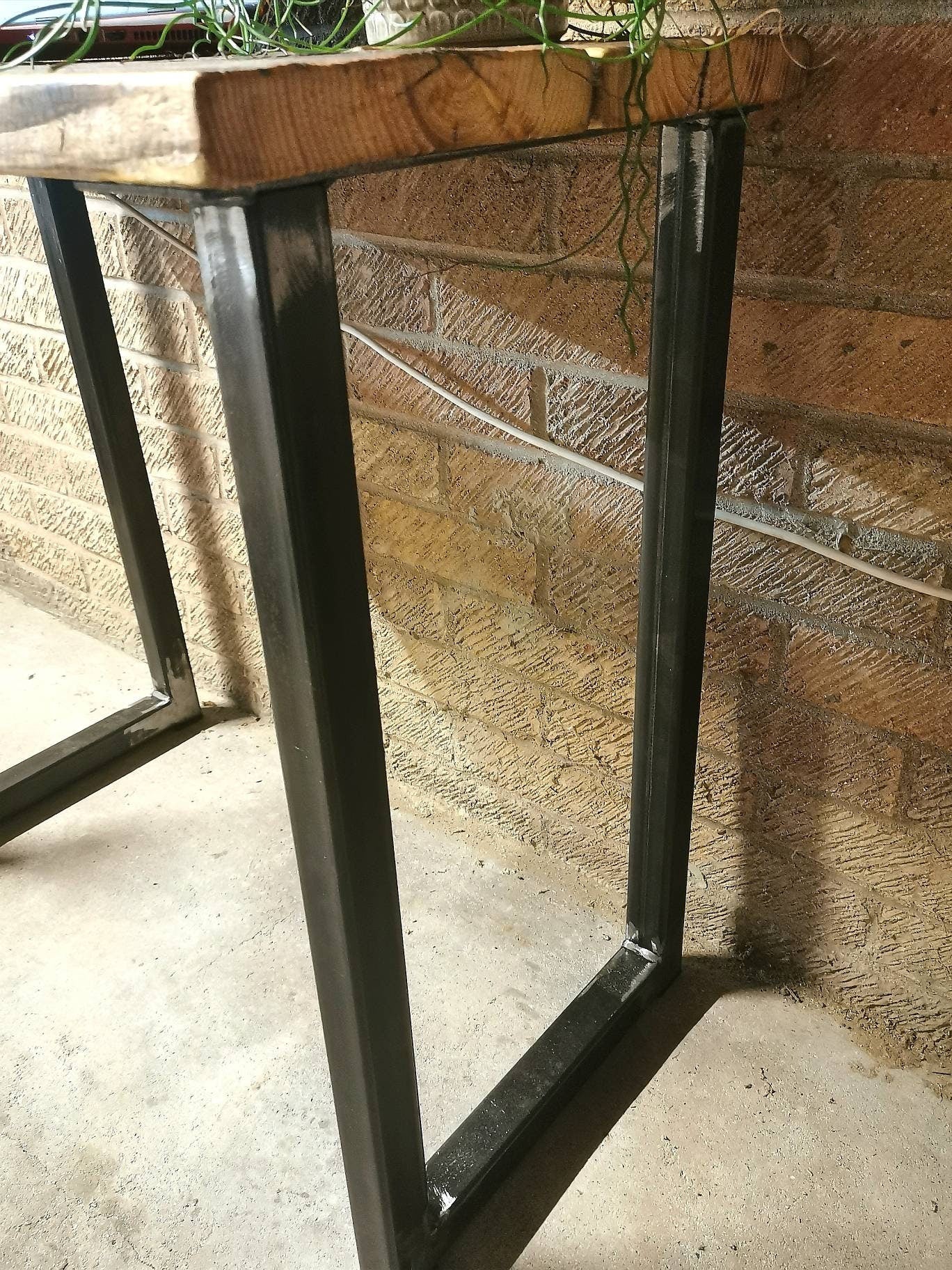 Industrial Desk | Raw Steel & Pine Office Desk | Handmade UK Home Office Desk | Rustic Metal Workspace Table