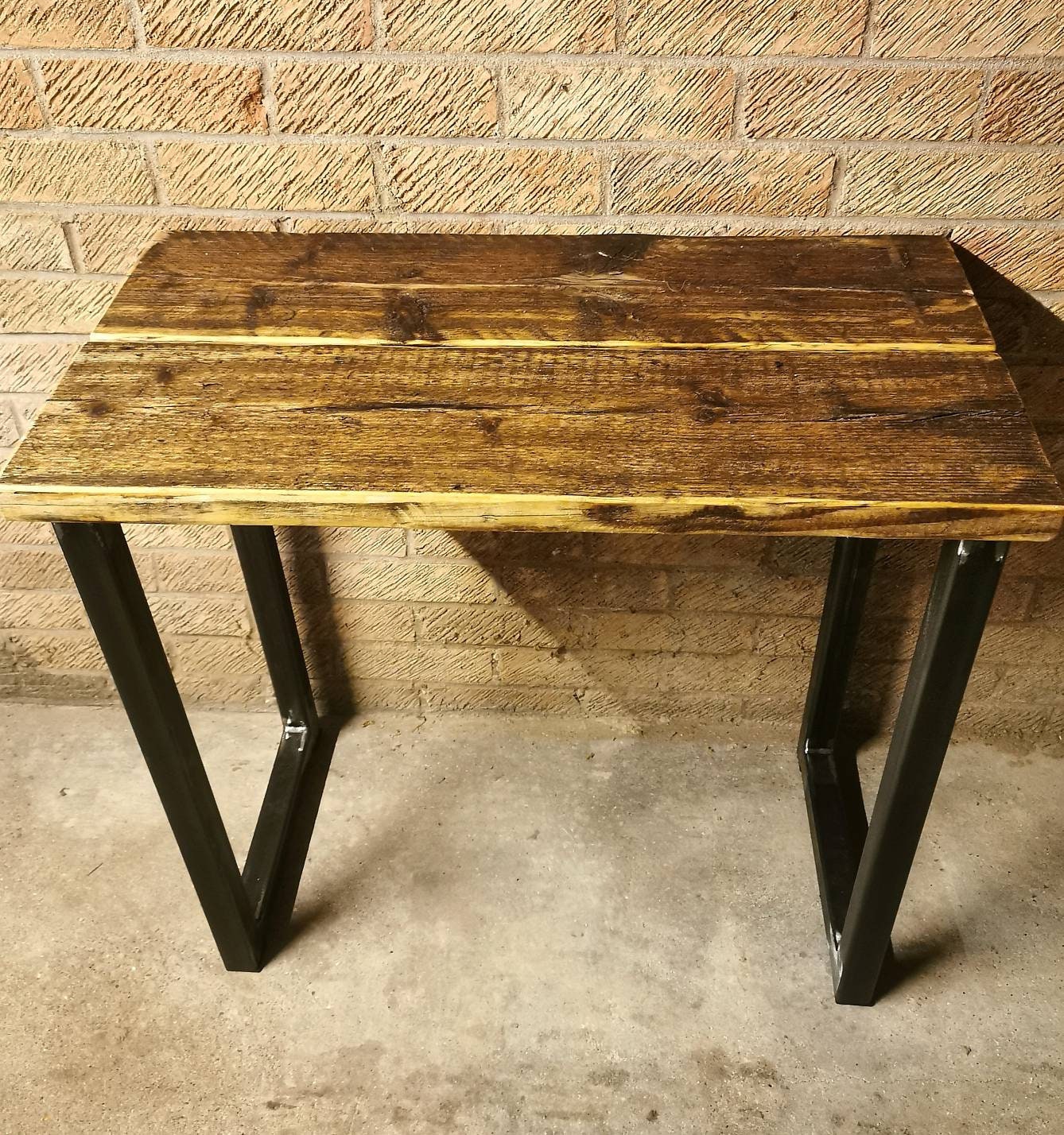 Industrial Desk | Raw Steel & Pine Office Desk | Handmade UK Home Office Desk | Rustic Metal Workspace Table