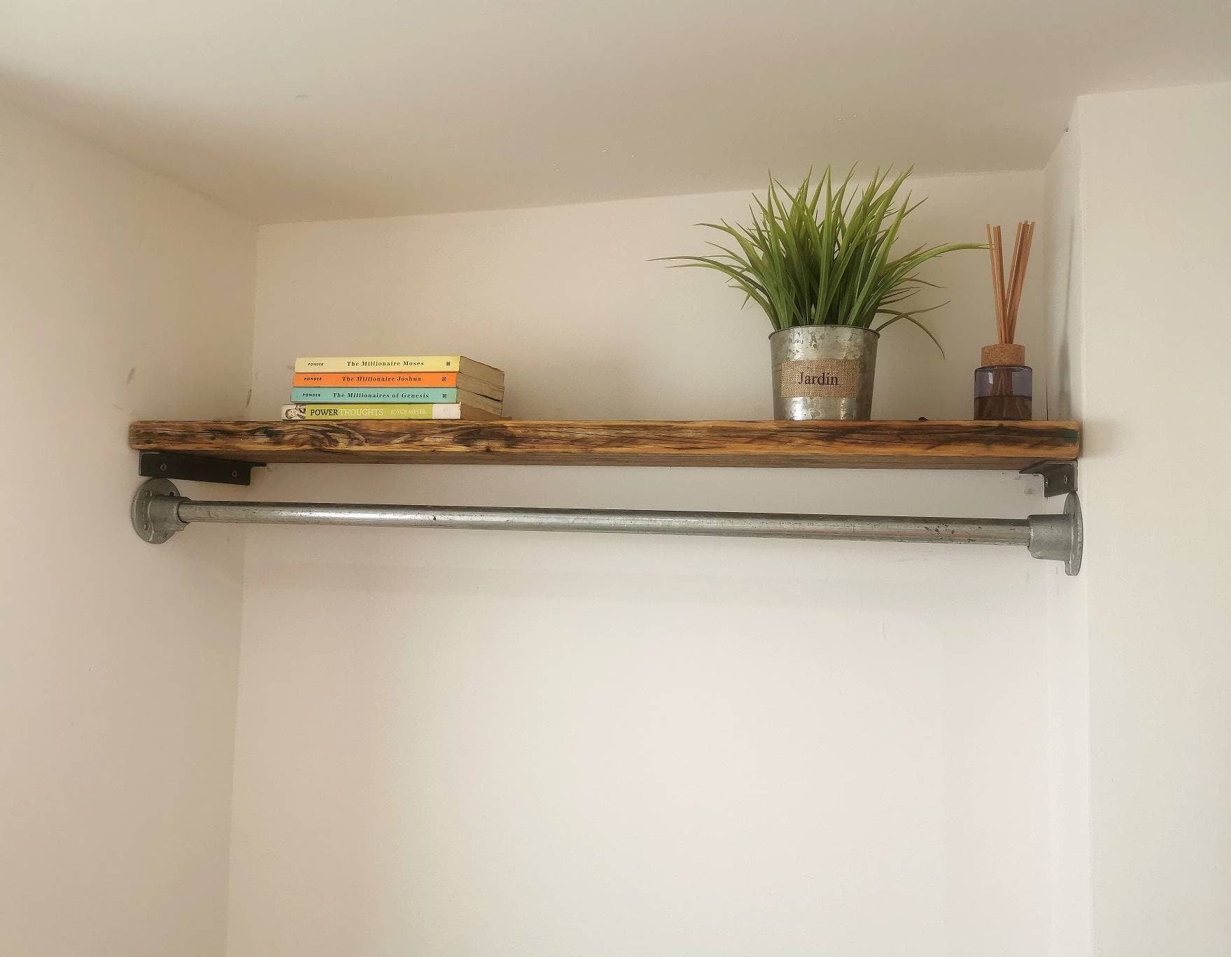 Industrial Galvanised Clothes Rail | Metal Wardrobe Rail | Handmade Steel Clothing Rack | UK Made Storage