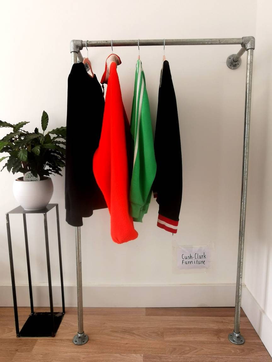 Industrial Galvanised Pipe Clothing Rack - Wardrobe - Clothes Storage - Garment Rack - Closet - FREE POSTAGE