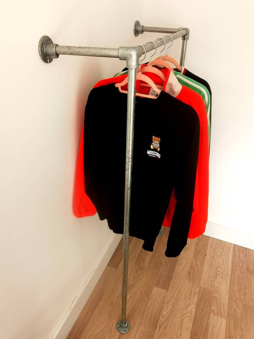 Industrial Galvanised Pipe Clothing Rack - Wardrobe - Clothes Storage - Garment Rack - Closet - FREE POSTAGE