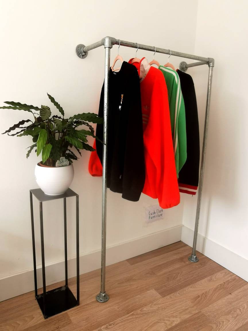 Industrial Galvanised Pipe Clothing Rack - Wardrobe - Clothes Storage - Garment Rack - Closet - FREE POSTAGE