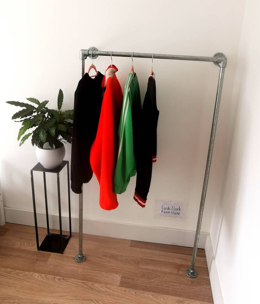 Industrial Galvanised Pipe Clothing Rack - Wardrobe - Clothes Storage - Garment Rack - Closet - FREE POSTAGE