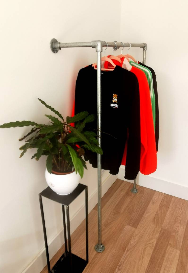 Industrial Galvanised Pipe Clothing Rack - Wardrobe - Clothes Storage - Garment Rack - Closet - FREE POSTAGE