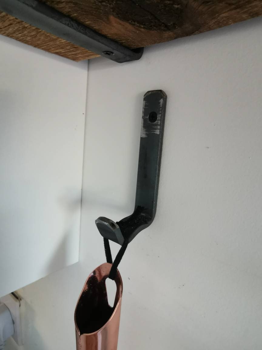 Industrial Pan Hooks | Handmade Raw Steel Wall Hooks | Coat, Towel & Kitchen Hangers | UK Made Hook Rack