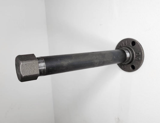 Industrial Pipe Shelving Brackets | Raw Steel Pipe Shelf Brackets | Handmade Wall Shelf Support | UK Made Industrial Storage