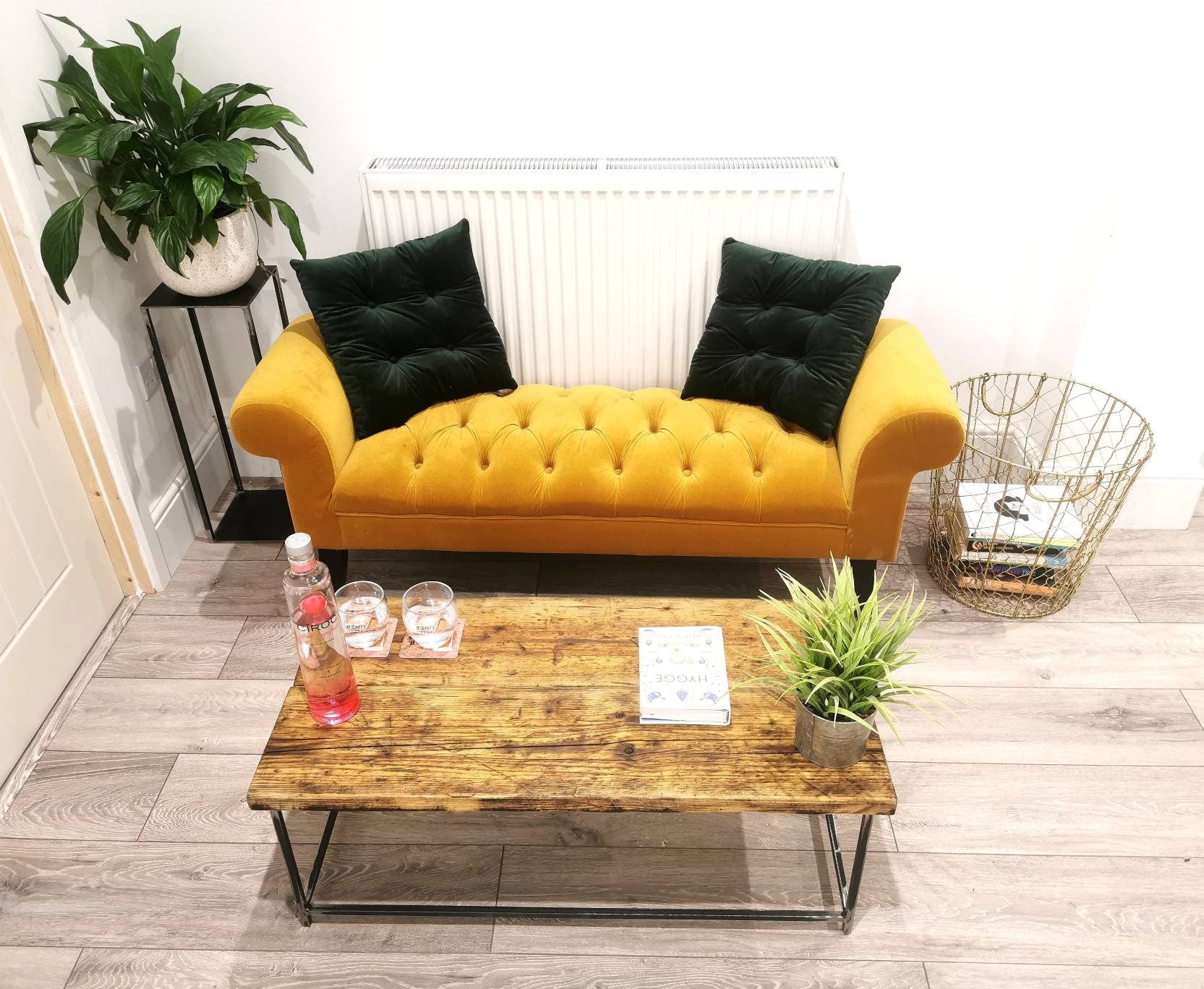 Industrial Rustic Coffee Table | Pine & Raw Steel Table | Handmade Centre Table | UK Made Furniture