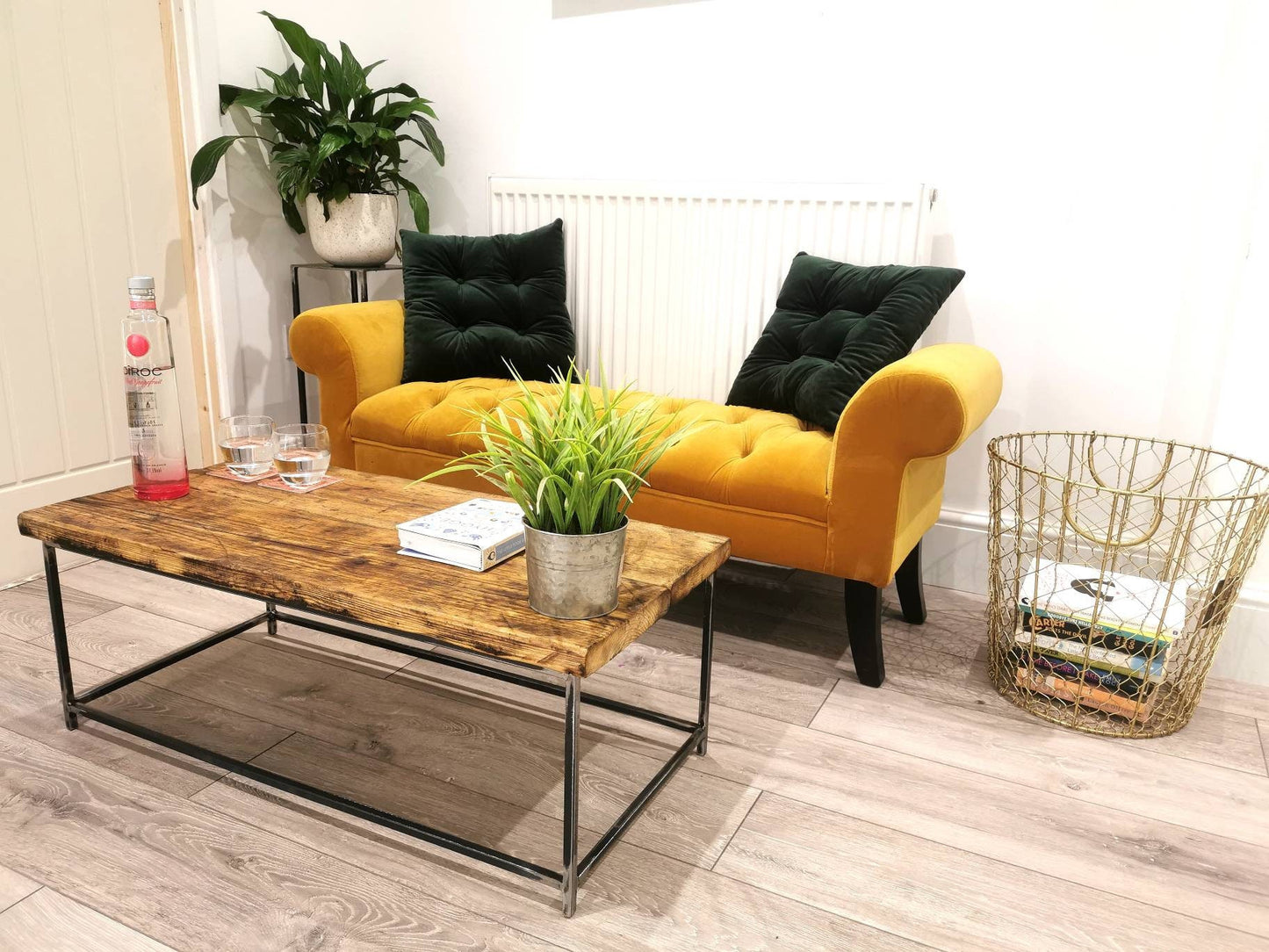 Industrial Rustic Coffee Table | Pine & Raw Steel Table | Handmade Centre Table | UK Made Furniture
