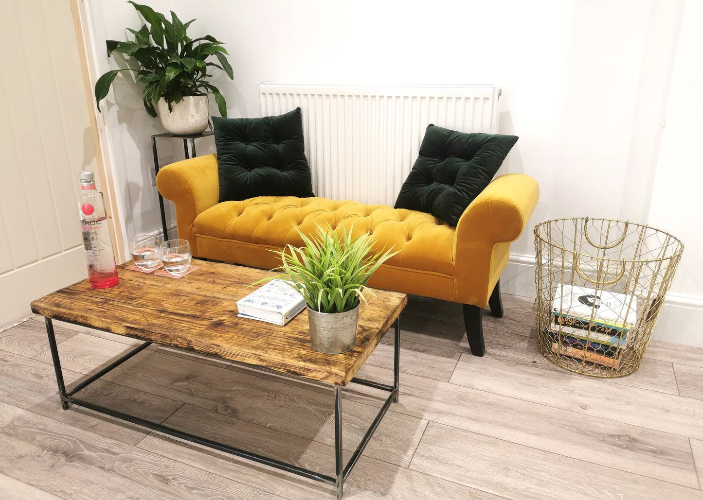 Industrial Rustic Coffee Table | Pine & Raw Steel Table | Handmade Centre Table | UK Made Furniture