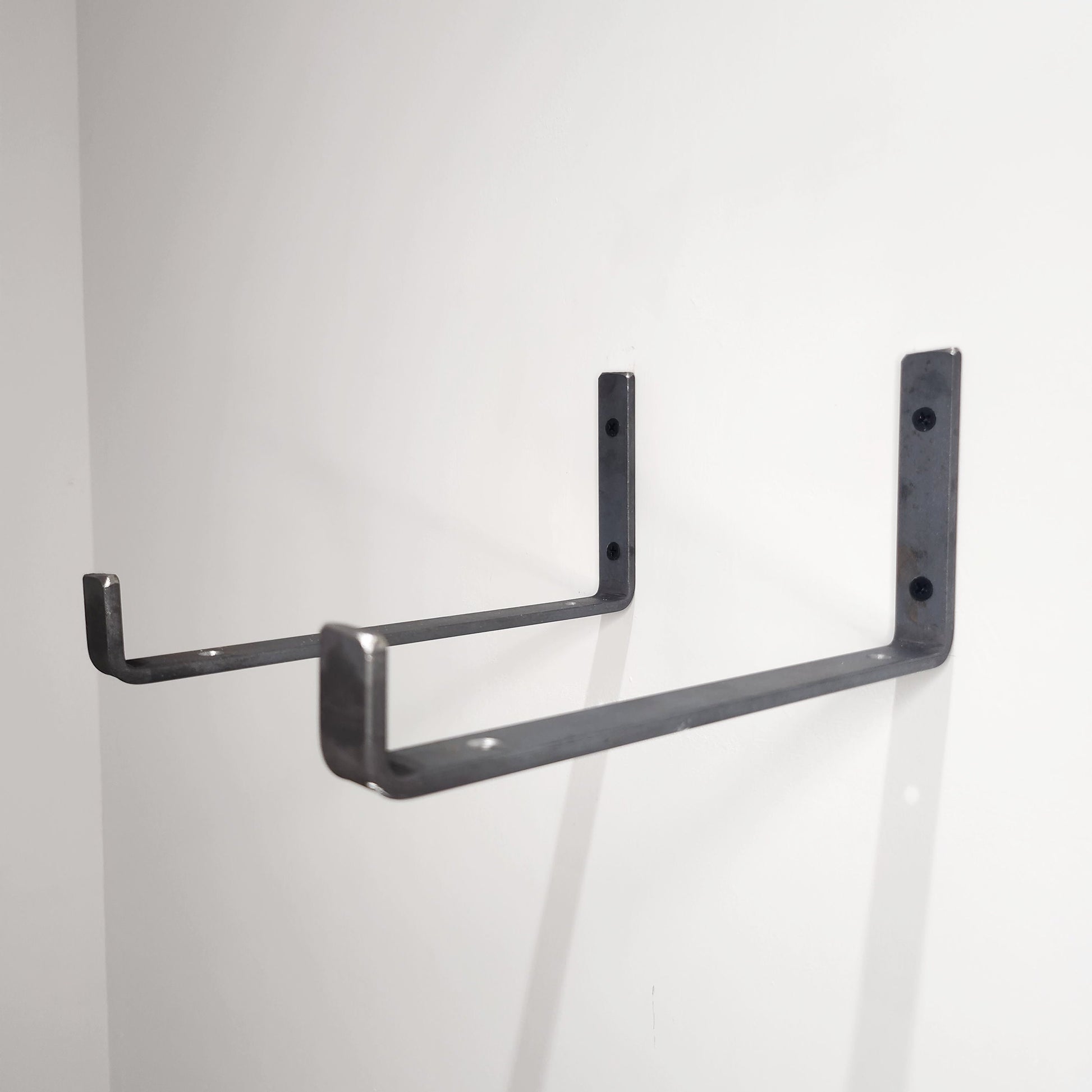 Industrial Shelf Brackets – Raw Steel Heavy Duty – Wall Mounted Shelf Supports – UK Made – Free UK Delivery