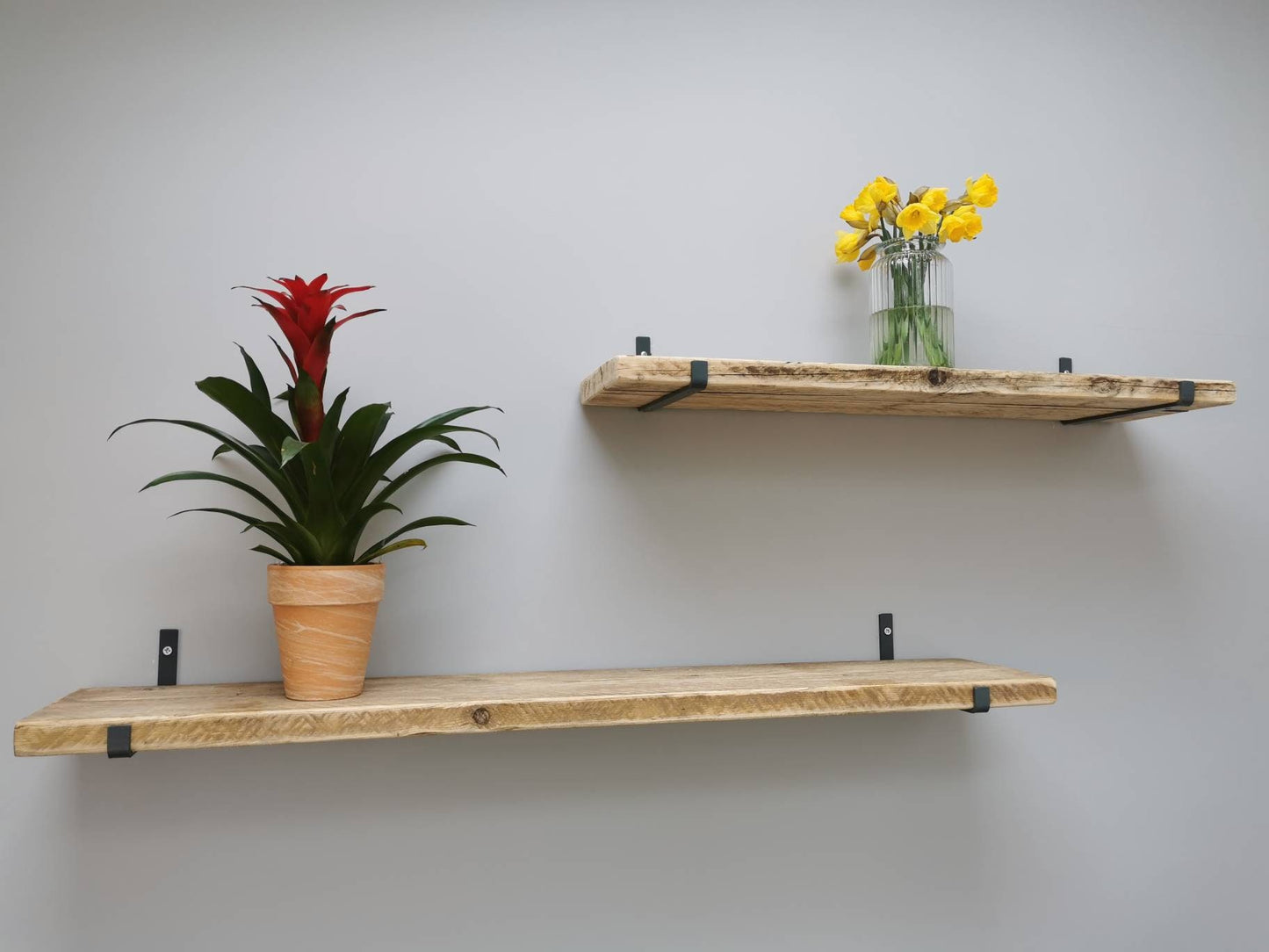Industrial Shelf Brackets – Raw Steel Heavy Duty – Wall Mounted Shelf Supports – UK Made – Free UK Delivery