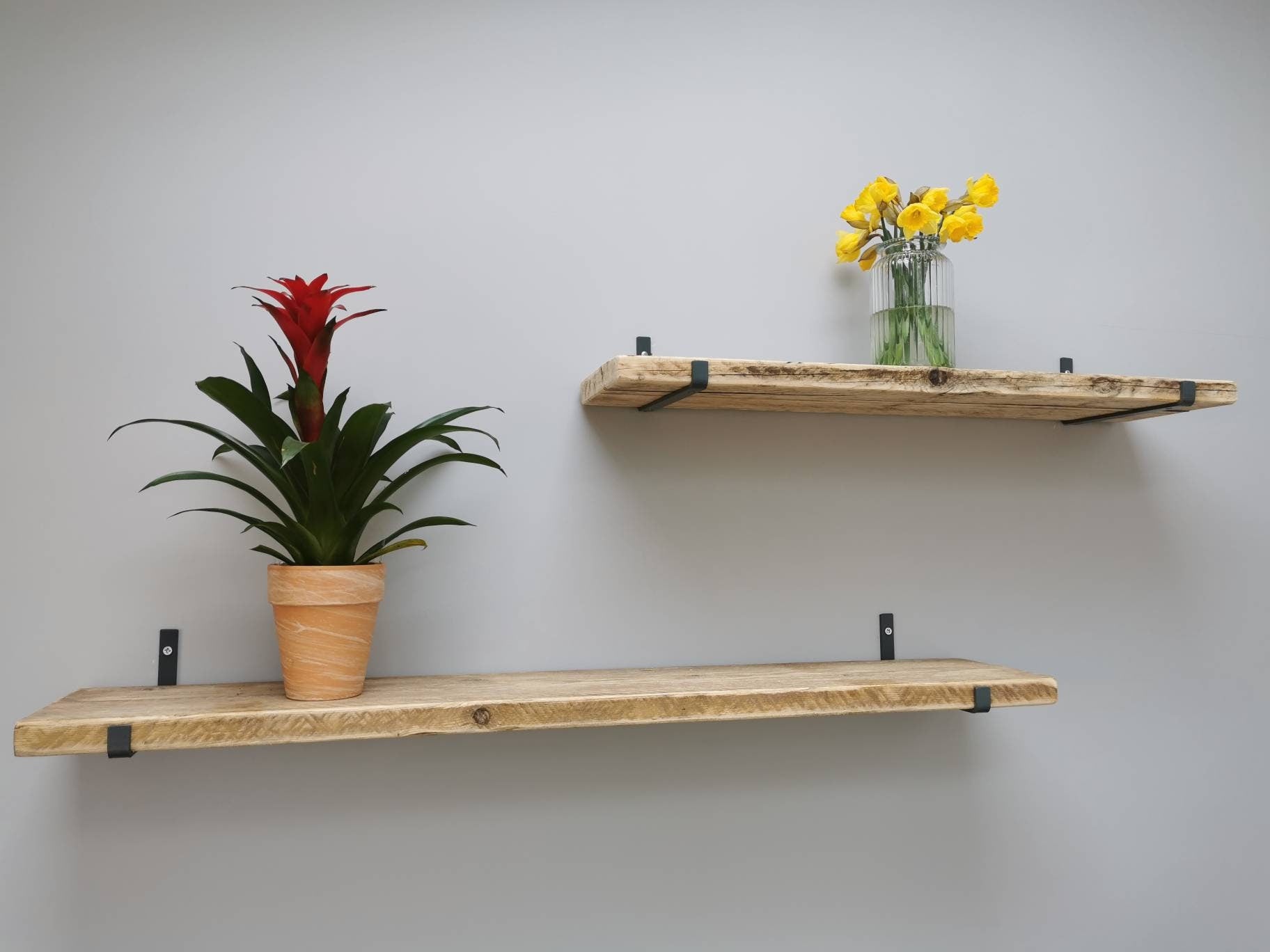 Industrial Shelf Brackets – Raw Steel Heavy Duty – Wall Mounted Shelf Supports – UK Made – Free UK Delivery