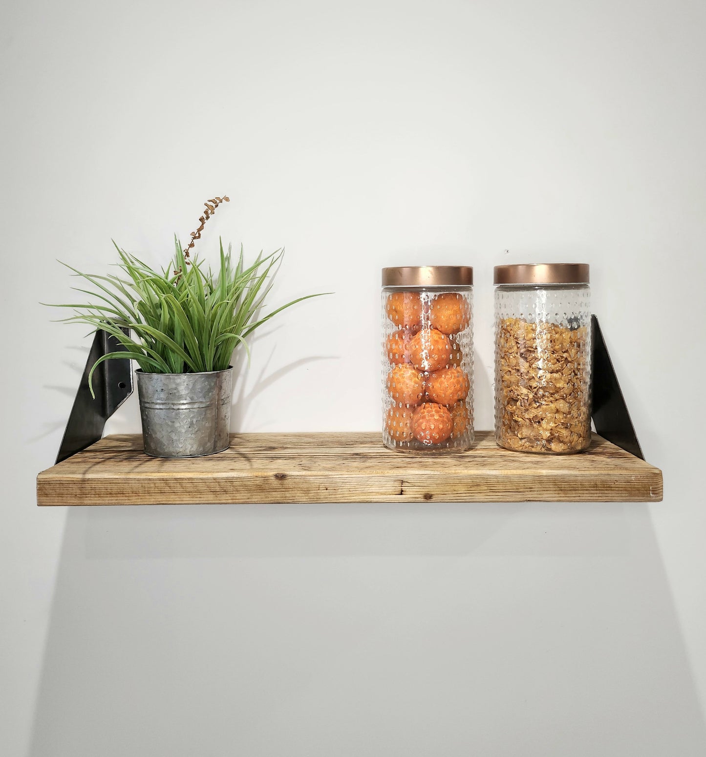Industrial Shelf Brackets | Raw Steel Wall Shelf Support | Heavy Duty DIY Shelving Hardware | Handmade UK