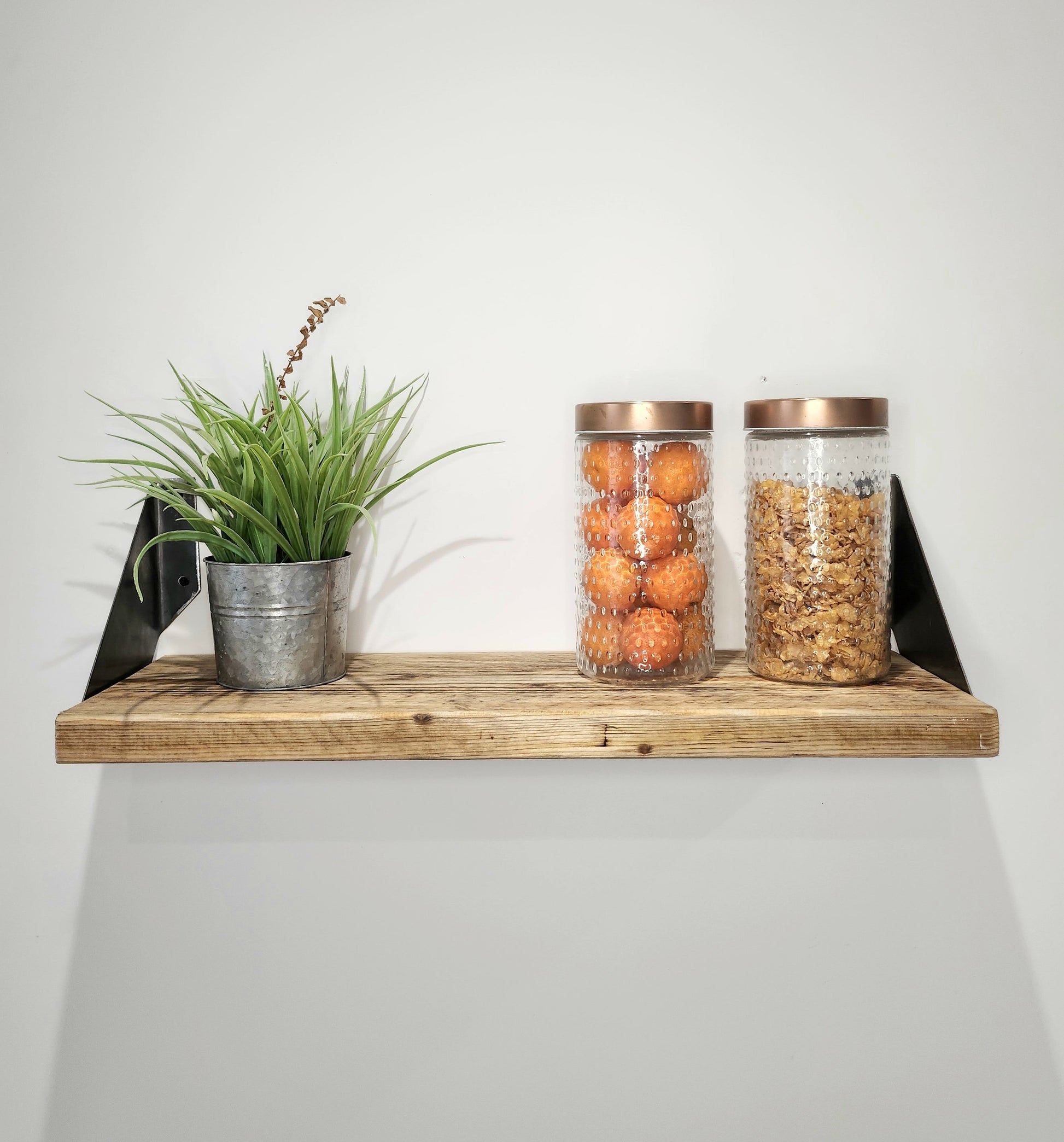 Industrial Shelf Brackets | Raw Steel Wall Shelf Support | Heavy Duty DIY Shelving Hardware | Handmade UK