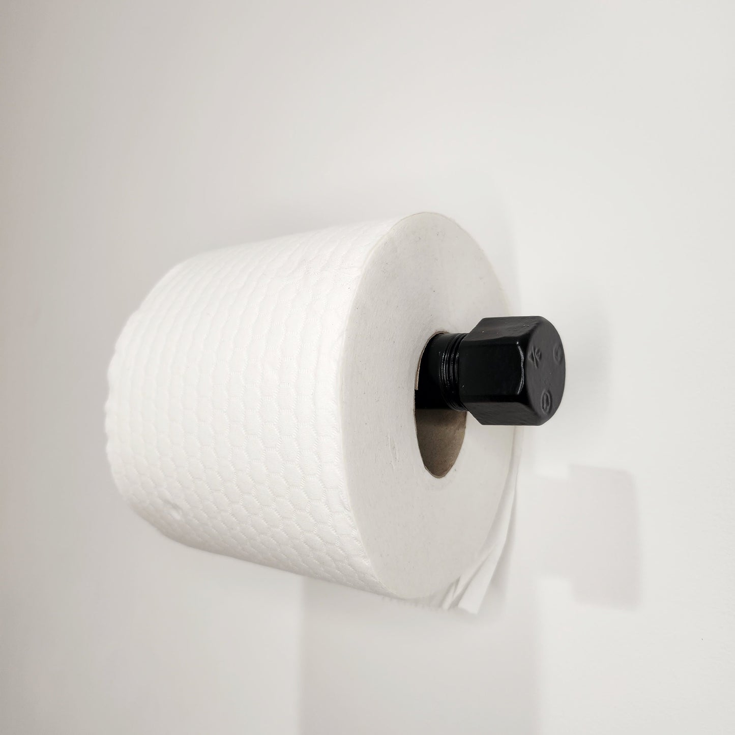 Industrial Steel Tube Toilet Roll Holder Black - Toilet Paper Holder - Pipe Fitting Loo Roll Holder