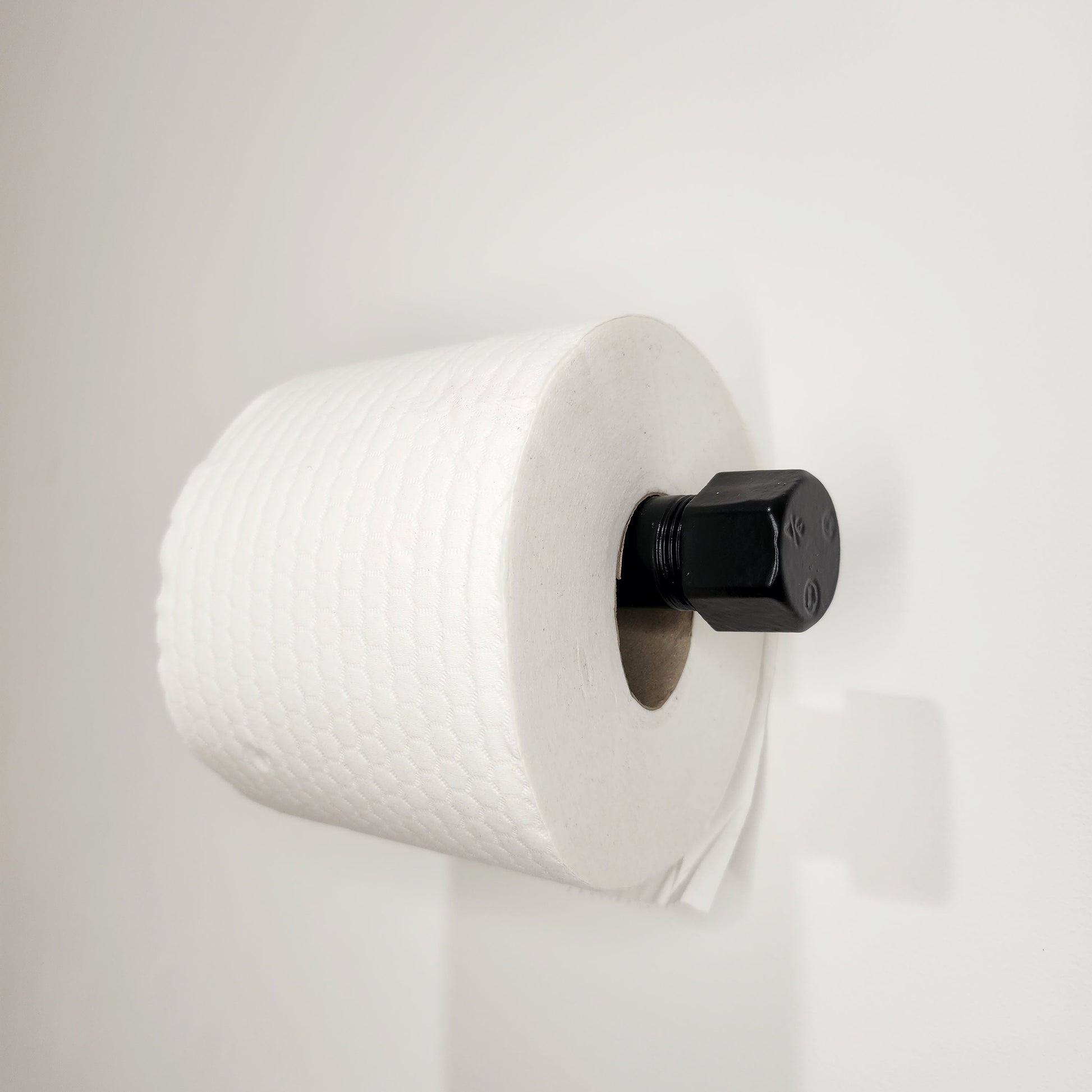 Industrial Steel Tube Toilet Roll Holder Black - Toilet Paper Holder - Pipe Fitting Loo Roll Holder