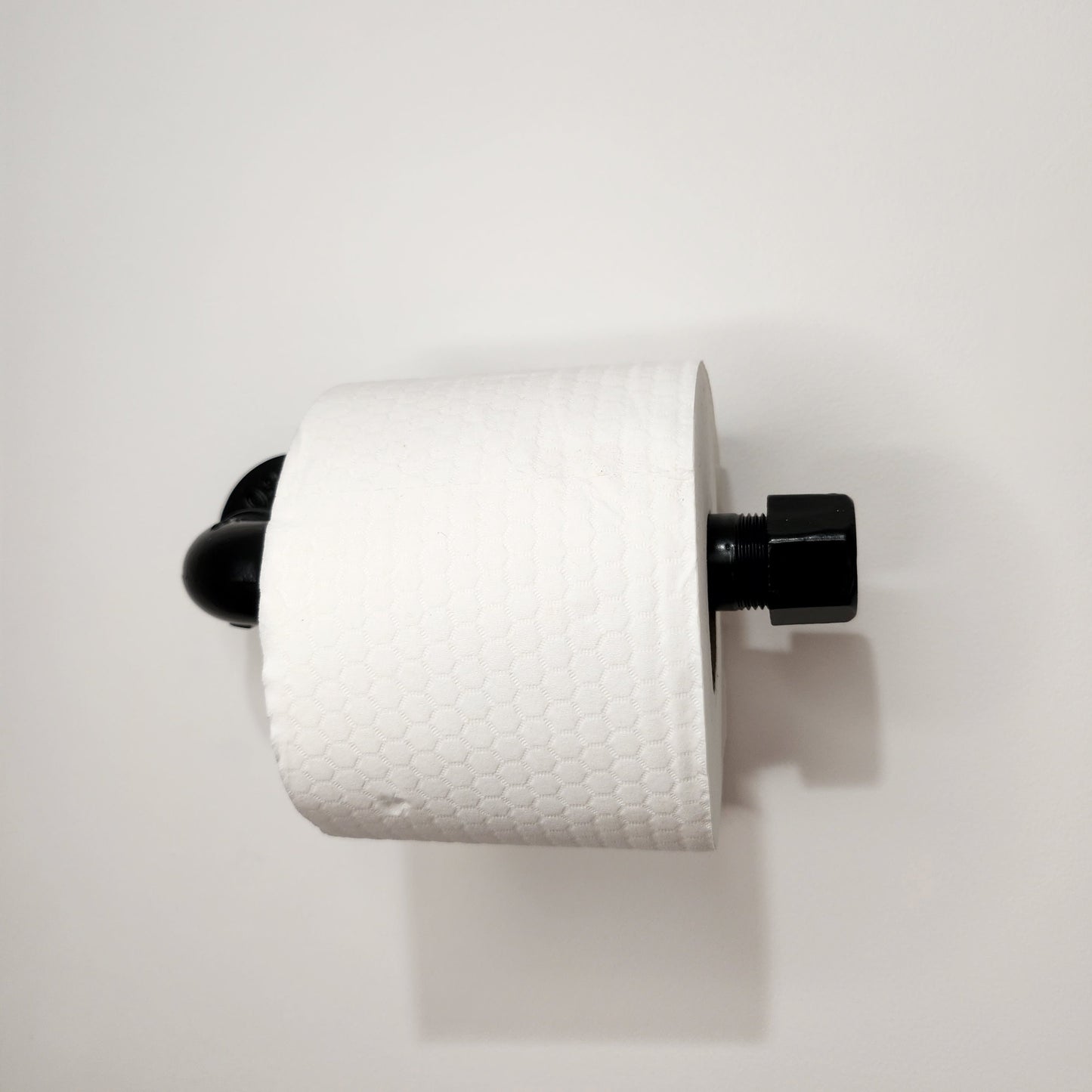 Industrial Steel Tube Toilet Roll Holder Black - Toilet Paper Holder - Pipe Fitting Loo Roll Holder