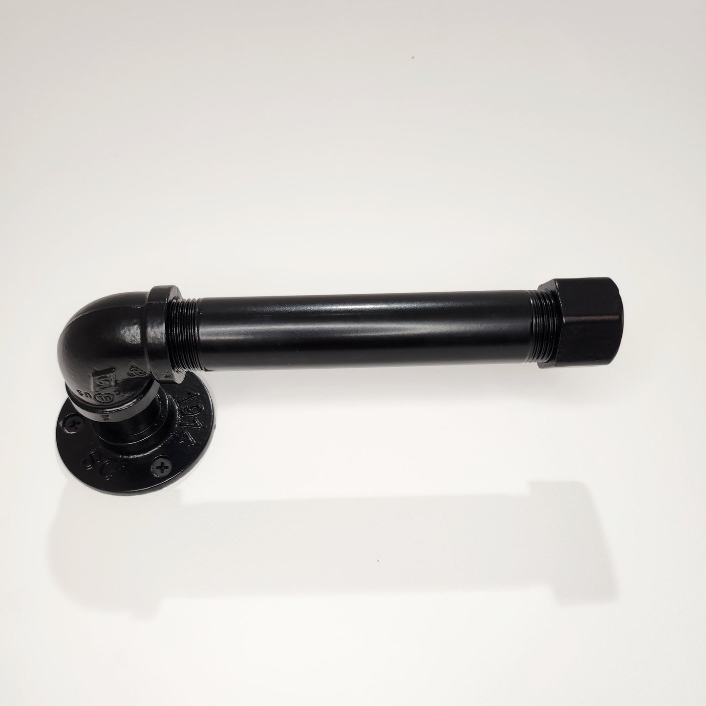 Industrial Steel Tube Toilet Roll Holder Black - Toilet Paper Holder - Pipe Fitting Loo Roll Holder