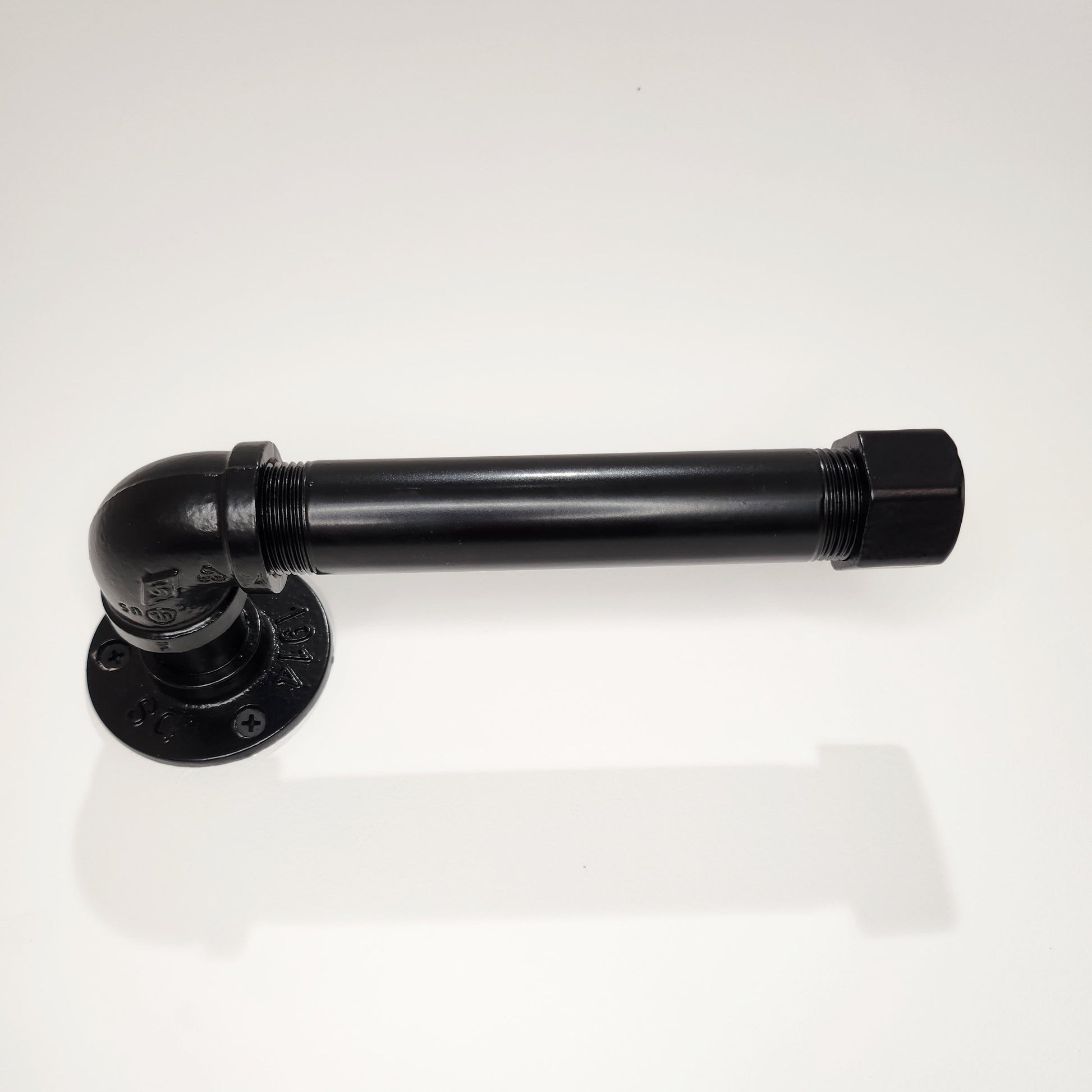 Industrial Steel Tube Toilet Roll Holder Black - Toilet Paper Holder - Pipe Fitting Loo Roll Holder