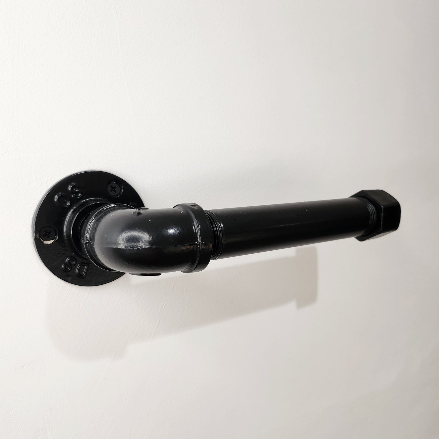 Industrial Steel Tube Toilet Roll Holder Black - Toilet Paper Holder - Pipe Fitting Loo Roll Holder