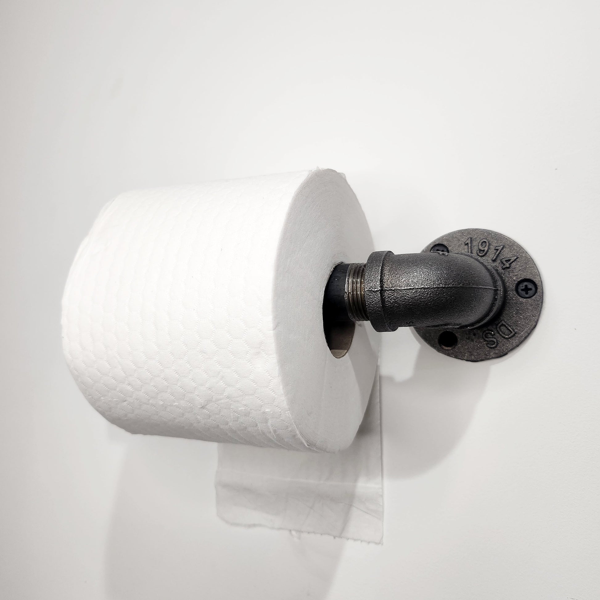 Industrial Toilet Roll Holder | Raw Steel Tube Toilet Paper Rack | Handmade Bathroom Hardware | UK Made Decor