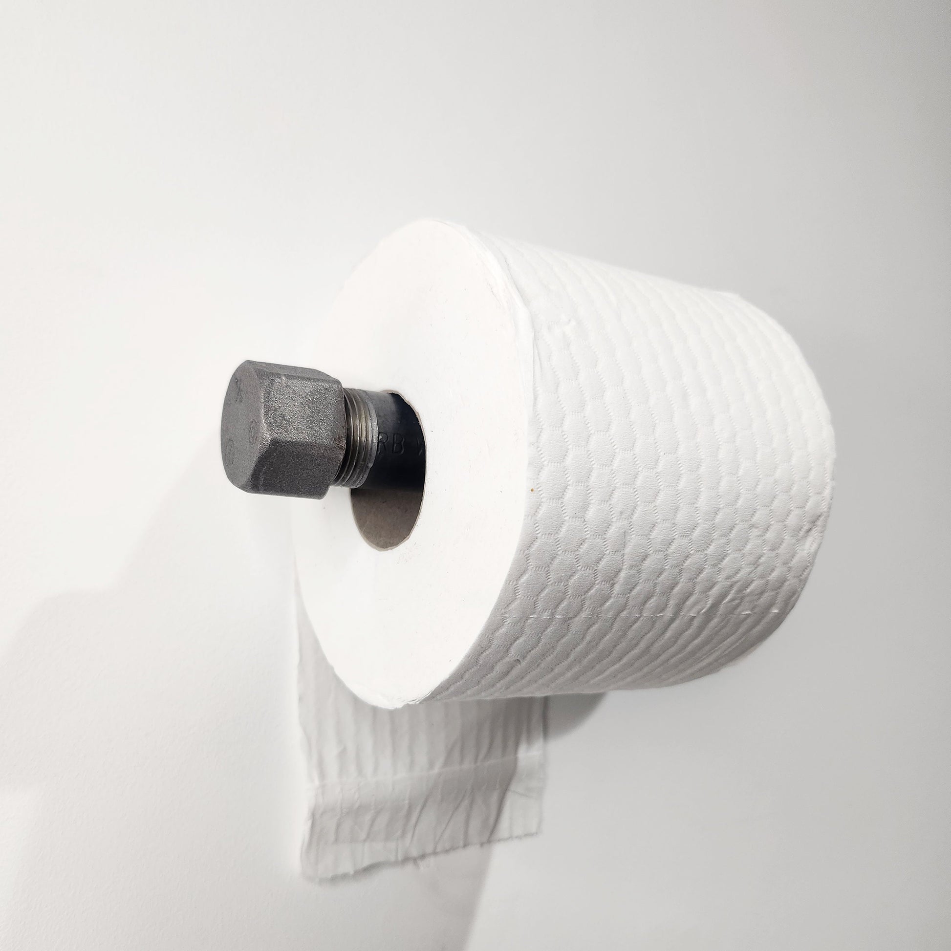 Industrial Toilet Roll Holder | Raw Steel Tube Toilet Paper Rack | Handmade Bathroom Hardware | UK Made Decor