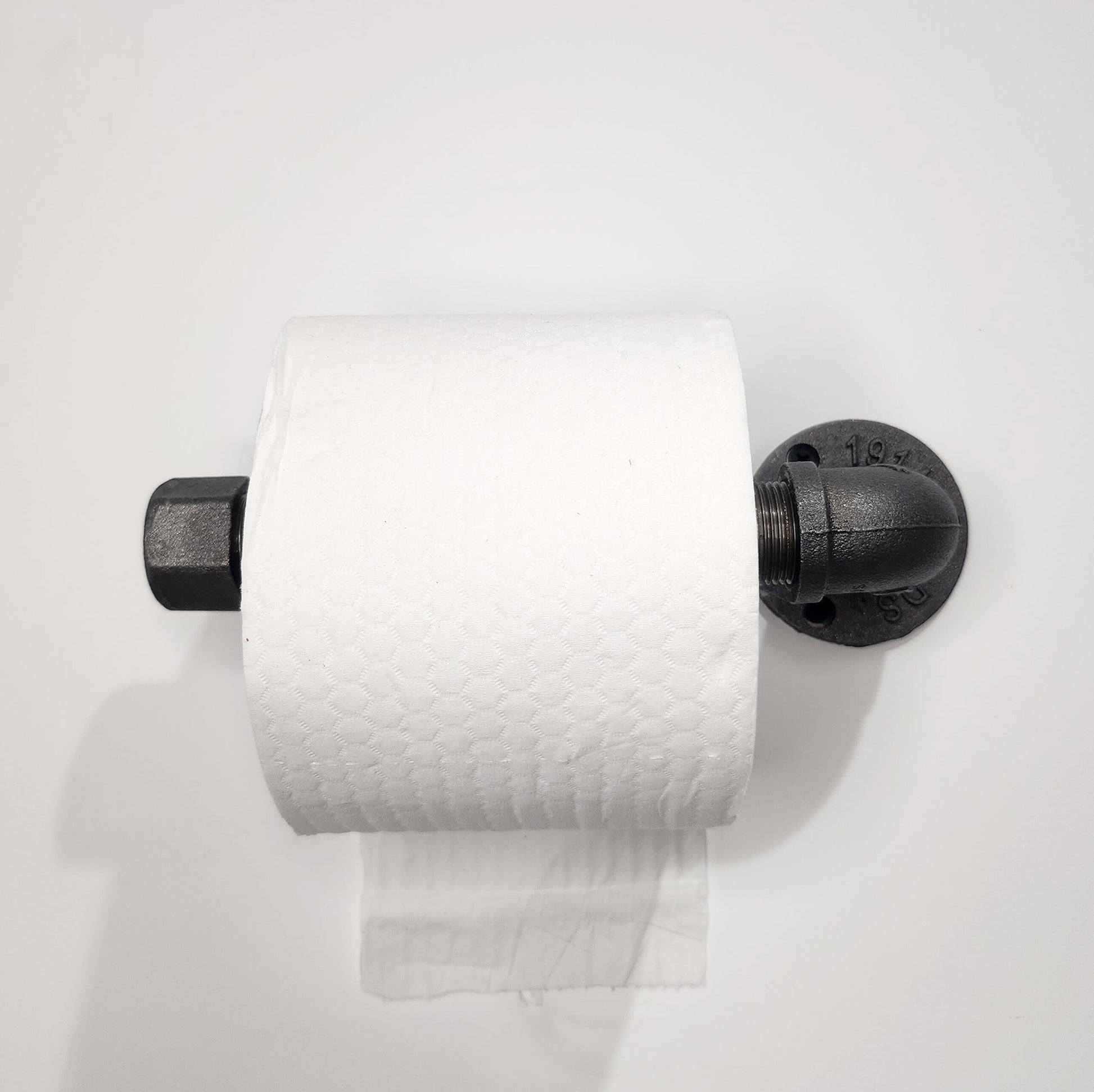Industrial Toilet Roll Holder | Raw Steel Tube Toilet Paper Rack | Handmade Bathroom Hardware | UK Made Decor